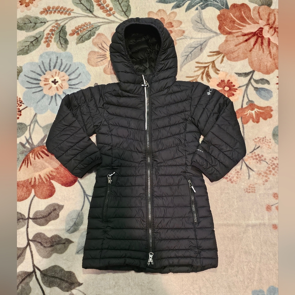 Columbia Girls Omni-Heat Heavenly LONG Winter Coat Size XXS 4/5 in black